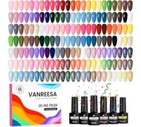 VANREESA Gel Nail Polish, 55 Colours Gel Nail Polish Set with Base and Top Coat Nail Varnish Set Pink Green Blue Purple Nail Polish Nail Art Set Gifts for Women