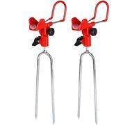 VANROUG 2 Pack Fishing Pole Holders for Bank Fishing, Fishing Rod Rack Stand Ground, Universal Plug-in Rod Holders Support Bracket Catfishing Equiment for Beach,360 Degree Adjustable (Red)