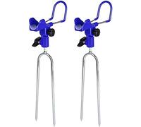 VANROUG 2 Pack Fishing Pole Holders for Bank Fishing, Fishing Rod Rack Stand Ground, Universal Plug-in Rod Holders Support Bracket Catfishing Equiment for Beach,360 Degree Adjustable (Blue)