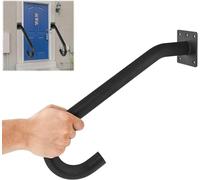 VANROUG 2 Pcs Handrail for Outdoor Steps, 1-3 Step Stair Handrail Safety Grab Bar for Stairs, U-Shaped Handrail Black Wall Mounted Stair Railing Kit for Garage Porch Deck Entry Steps