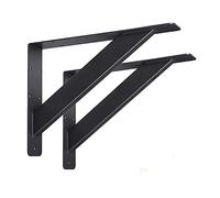 VANROUG 2Pcs Countertop Support Brackets 12''x 9'' Heavy Duty Shelf Brackets,Corbels for Countertops Triangle Support Mantel Brackets Solid DIY Floating Shelf Supports 90 Degree, Black (YYE-ZJ1209-2)