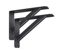 VANROUG 2Pcs Countertop Support Brackets, Gallows Brackets Heavy Duty for Wall Mounting, 203 x 152 mm, Black
