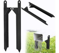 VANROUG 4 Pcs Rainwater Downspout Bracket, Adjustable Downpipe Bracket, Downpipe Adapter for Gutter Pipe Support with Ground Spike, Metal Black