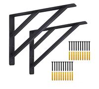 VANROUG Countertop Support Brackets, 406x304mm Heavy Duty L Brackets, Wall Mounted Solid Shelf Bracket for Scaffold Board Worktop Shelves Desk, Max Load 500lbs