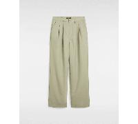 Vans - Alder Relaxed Pleated Trousers, Woman, Beige, Size: 26