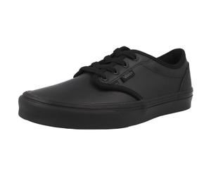 Vans Atwood Black Tumble Kids School Shoes Leather Durable Low Top