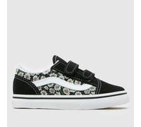 Vans Black Multi Old Skool V Girls Toddler Trainers UK 6 (EU 22½)