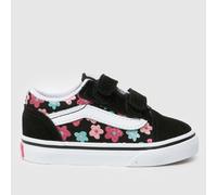 Vans Black Multi Old Skool V Glitter Girls Toddler Trainers UK 9 (EU 26)