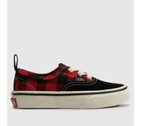 Vans Black & Red Authentic Junior Trainers UK 12 (EU 30)