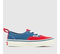 Vans Kids Unisex Authentic Elastic Lace Trainer, Red, Size 2 Older Red