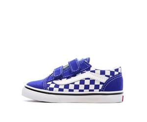 Vans Boys Blue Trainers Old Skool V Check, Blue, 7.5 UK