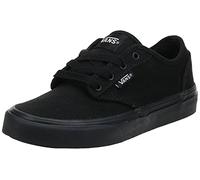 Vans Childrens Unisex Atwood Low Top Lace-Up Black Canvas Kids Plimsolls KI5186 Textile - Size UK 12 Kids