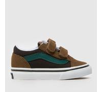 Vans Brown Multi Old Skool V Boys Toddler Trainers UK 4 (EU 20)