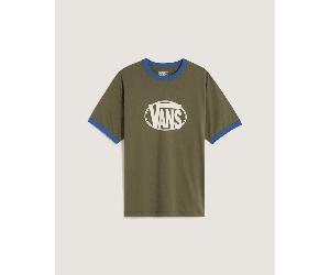 Vans - CENTER CHEST RINGER T-Shirt, Man, Green, Size: XXL