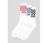 Vans 3 Pack Classic Check Crew Socks | White