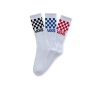 Vans Classic Crew Check 3 Pack Socks - White / Red / Blue / Black