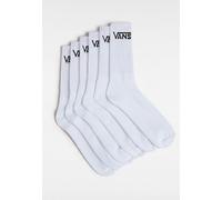VANS Classic Crew Socks (6 Pairs) (white) Unisex White, Size 5.5-8