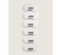Vans Classic No Show Socks White Black (6 Pairs) - M