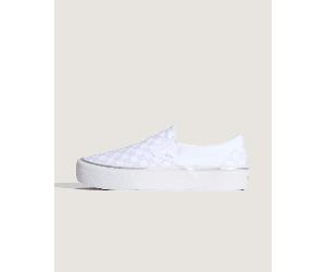 Vans - Classic Slip-On Platform Checkerboard Shoes, Man, Grey, Size: 3