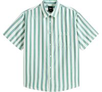 Vans - Cotton and linen shirt - Lawson Stripe SS Shirt White Vivid Verdant for Men - Size M - Green Green M