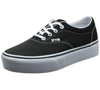 Vans Women's Doheny Platform Sneaker, Black Canvas Black White 187, 2.5 UK