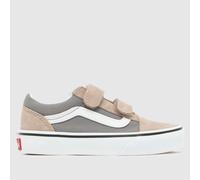 Vans Grey Multi Old Skool V Boys Junior Trainers UK 12 (EU 30)