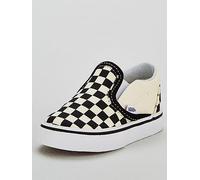 Vans Infant Unisex Classic Slip-On Checkerboard Trainer, Black/White, Size 9 Younger Black/White