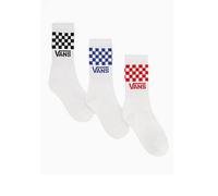 Vans - Kids Classic Check Crew Socks (3 pairs), White, Size: XXS (10-12.5)