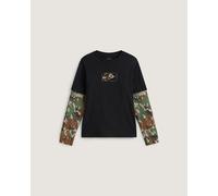 Vans - Kids Camo Twofer Shirt, Black, Size: S