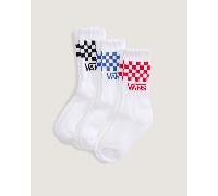 Vans - Kids Classic Check Crew Socks (3 pairs), White, Size: XS ( 13-2.5 )