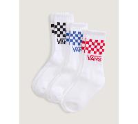 Vans - Kids Classic Check Crew Socks (3 pairs), White, Size: XXS (10-12.5 )