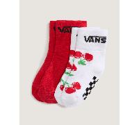 Vans - Kids Classic Crew Socks (2 pairs), Red, Size: 012