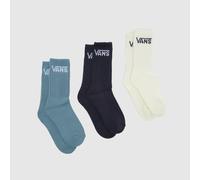 Vans Kids Classic Three Pack Crew Socks Parisian Night 9.5
