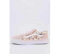 Vans Kids Old Skool Floral Print Trainers - Pink, Pink, Size 1 Older Pink
