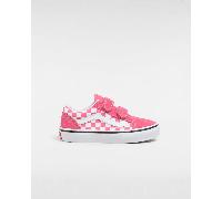 Vans - Kids Old Skool Hook and Loop Checkerboard Shoes (4-8 Years), Pink, Size: 2.5