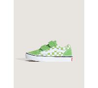 Vans - Kids Old Skool V Checkerboard Shoes (4-8 Years), Green, Size: 11