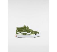 Vans - Kids Sk8-Mid Reissue Hook and Loop Shoes (4-8 Years), Green, Size: 13