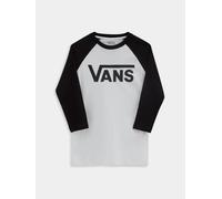 Vans Kids Unisex Classic Raglan 3/4 Sleeve T-Shirt in White - White & Black Cotton - Size X-Large