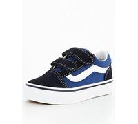 Vans Kids Unisex Old Skool Trainers, Navy/White, Size 2 Older Navy/White