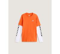 Vans - LONG CHECK TWOFER T-Shirt (8-14 Years), Orange, Size: XL