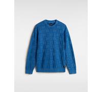 Vans Mens Acid Check Crew Sweater - Dark Blue Cotton - Size X-Small