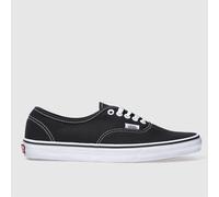 Vans Men's Authentic Trainers in Black & White, Stitch Detail, Fabric, Size: 8 UK 8