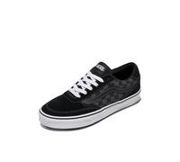 Vans Men's Brooklyn LS Sneakers Checkerboard Black and Asphalt 7.5