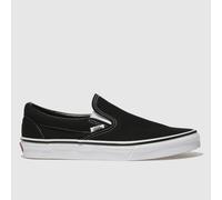 Vans Men's Classic Slip-On Trainers in Black & White, Stitch Detail, Fabric, Size: 11 UK 11