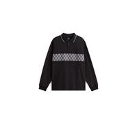 Vans Mens Medford Checkerboard Long Sleeves Polo - Black Cotton - Size X-Large