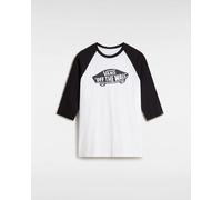 Vans Mens Off The Wall 3/4 Sleeve Men’s Raglan T-Shirt White - White & Black Cotton - Size Large