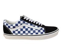 Vans Men's Old Skool Trainers Black Blue White Checked Leather Textile, black blue, 44.5 EU