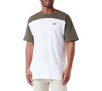 Vans Men's Script Crew Block SS T-Shirt, White-Grape Leaf, S