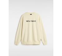 Vans Mens Tell A Friend Fit Loose Crew - Cream Cotton - Size X-Large