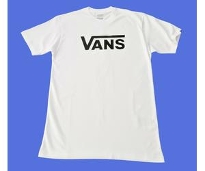 Vans Mens White Core Flying V Classic Fit T-Shirt Size UK XL 44 - 45" chest
